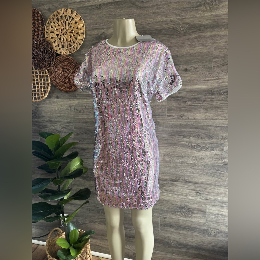 Sequin Short Sleeve Dress